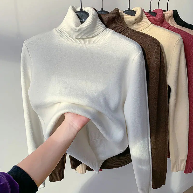 High Collar Knitted Pullovers