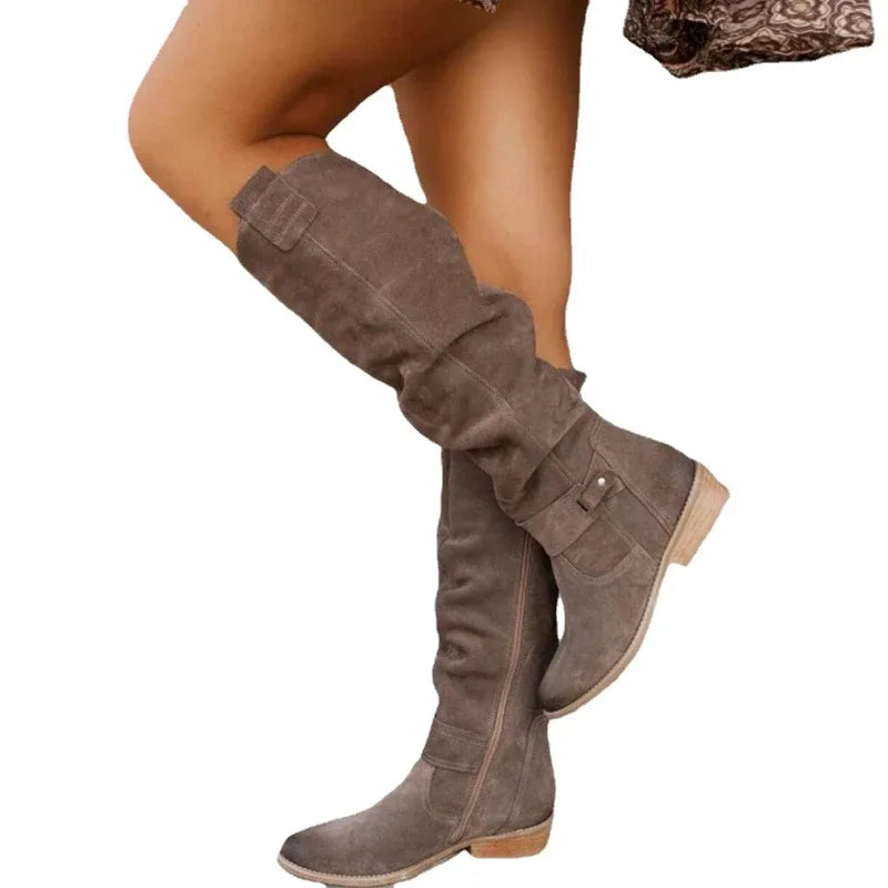 Low Heel - high knee boots