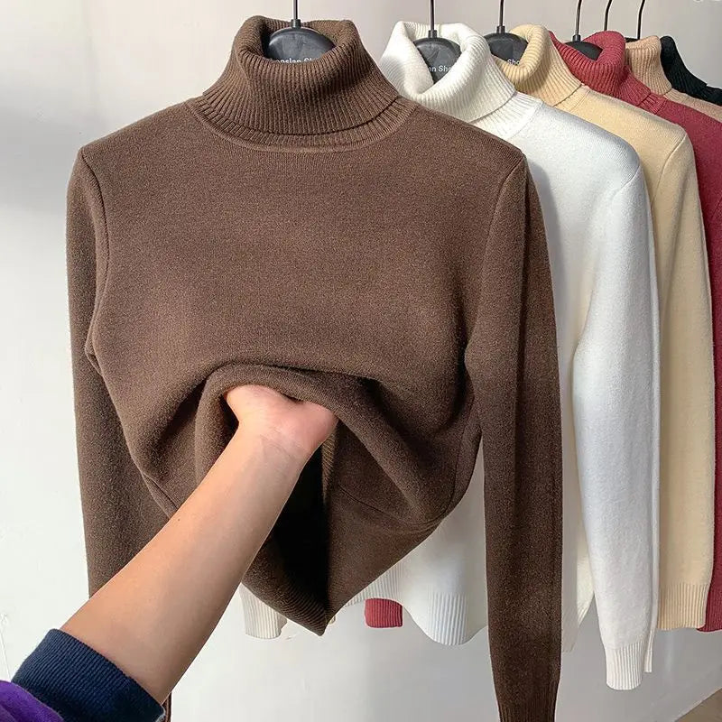 High Collar Knitted Pullovers