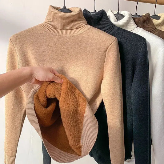 High Collar Knitted Pullovers