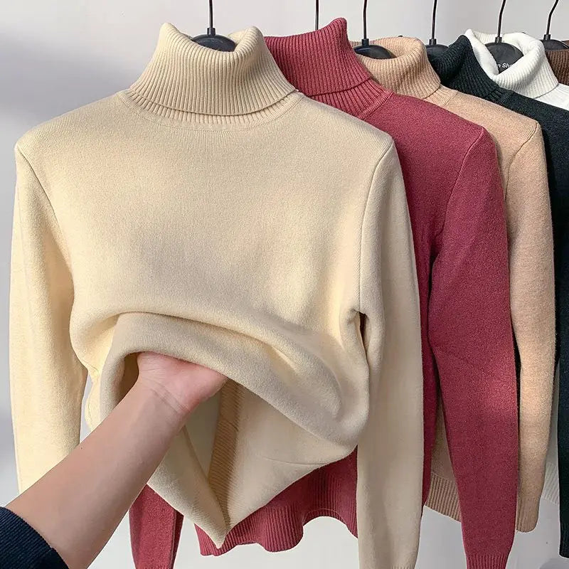 High Collar Knitted Pullovers