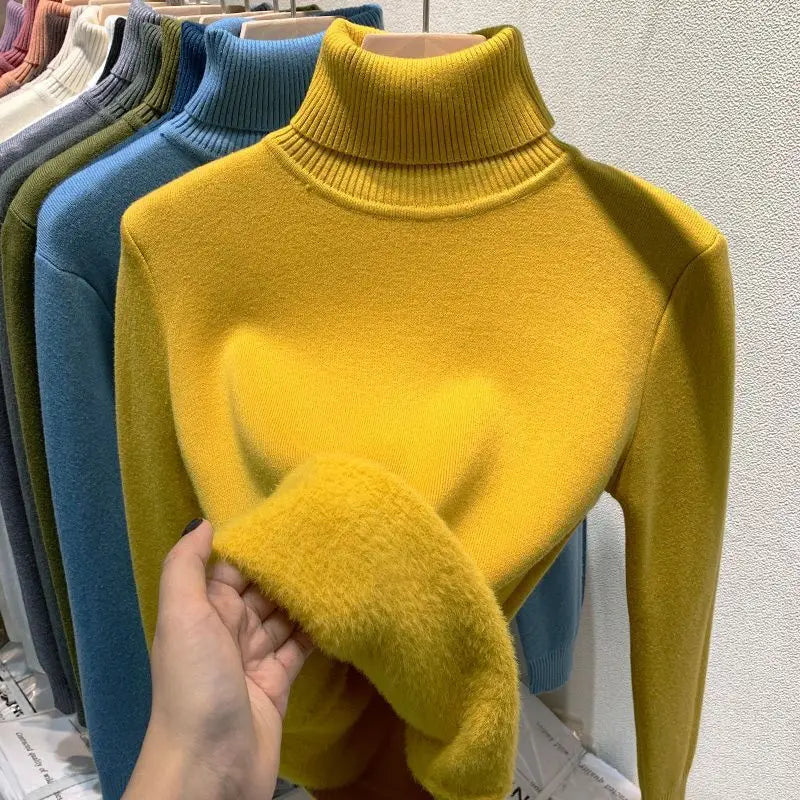 High Collar Knitted Pullovers